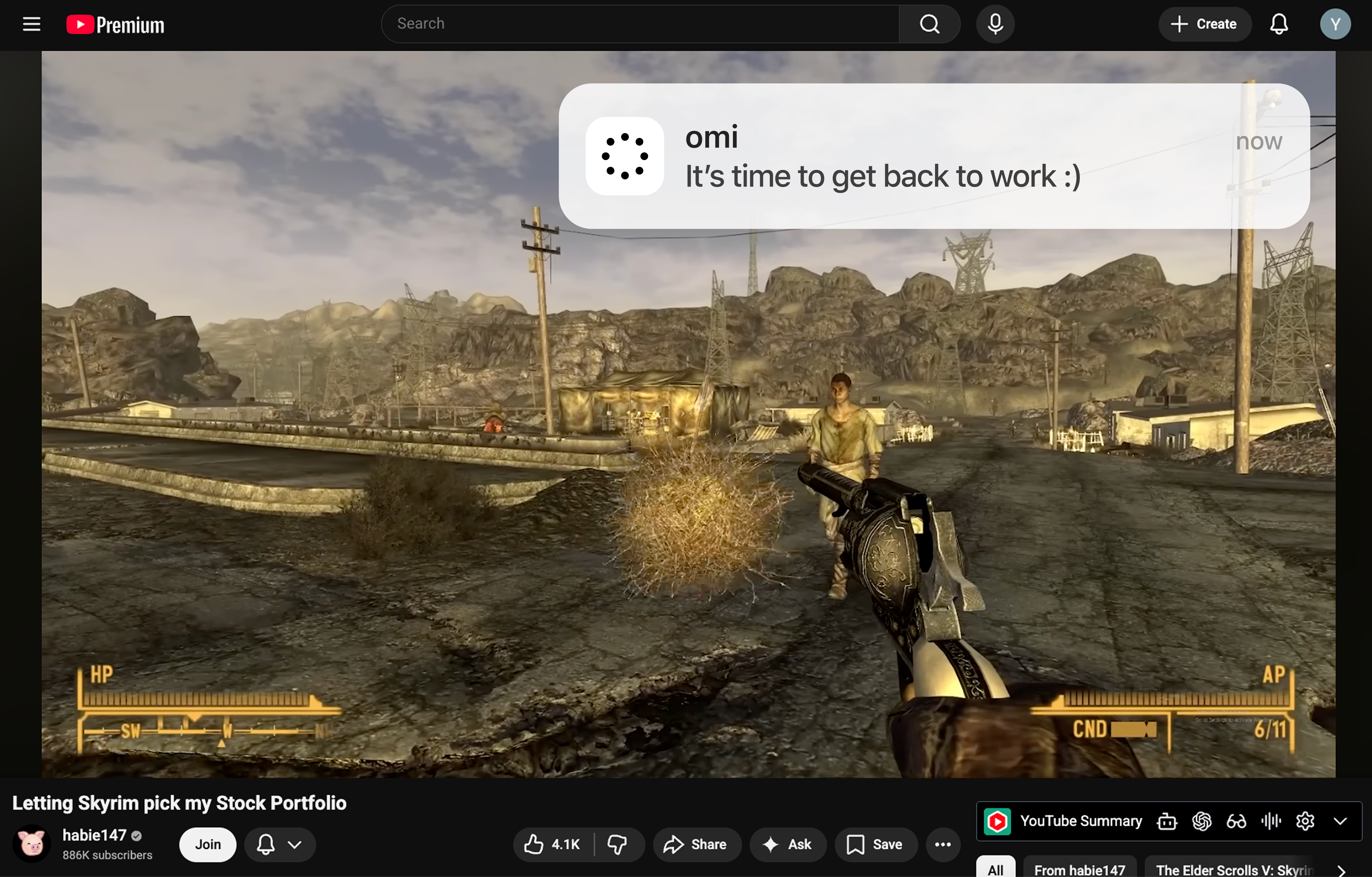 Omi reminding you to get back to work